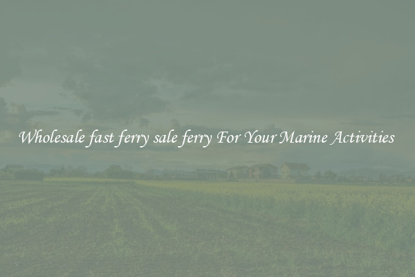 Wholesale fast ferry sale ferry For Your Marine Activities 