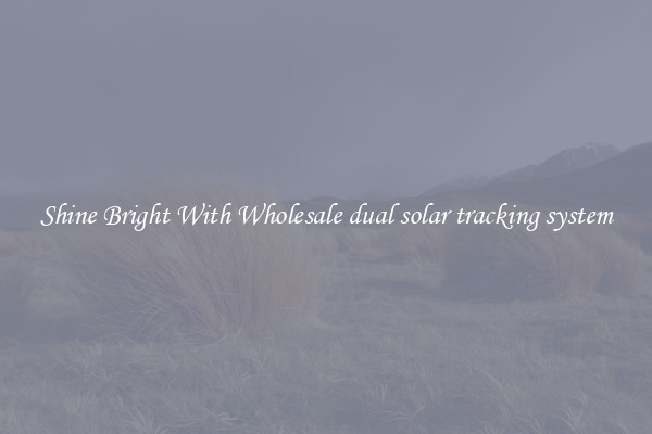Shine Bright With Wholesale dual solar tracking system
