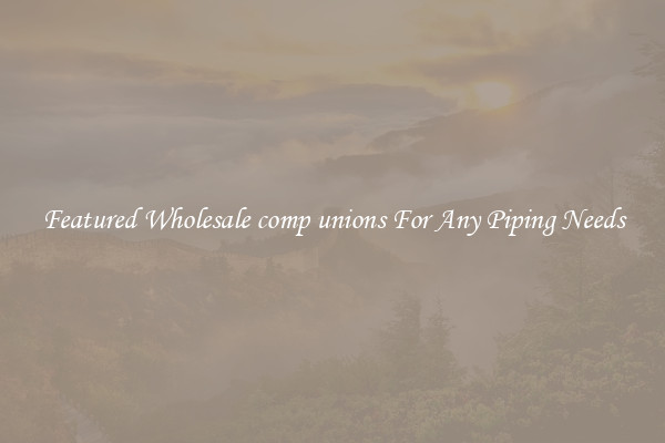 Featured Wholesale comp unions For Any Piping Needs