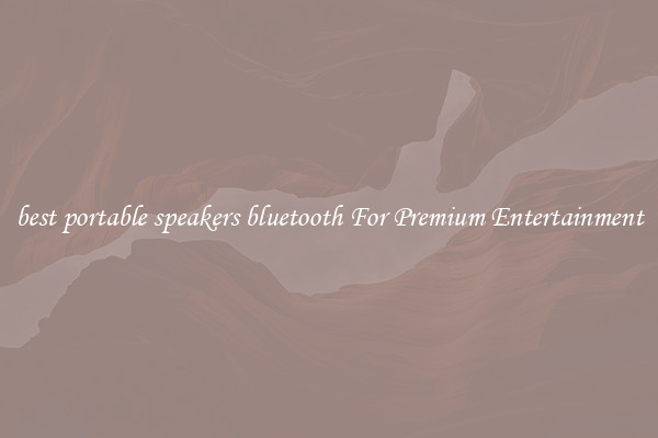best portable speakers bluetooth For Premium Entertainment